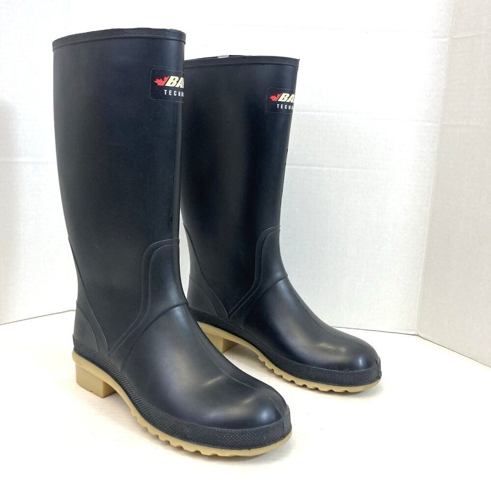 Baffin Technology Rain‎ Boots Men's 8 Waterproof Black Rubber Oil Acid Resistant